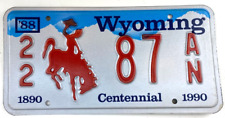 Wyoming 1988 License Plate Vintage Auto Tag Teton Co Cave Centennial Wall Decor picture