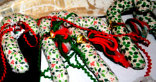 Vintage (Lot of 6) Handmade Stuffed Plush Christmas Candy Cane Ornaments 6