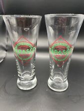 TABASCO Set Of 2 Beer Bar Pub Macabre Glasses Avery Island LA Logo Bloody Mary picture