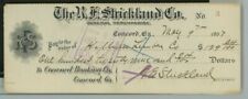 1907 R.F. Strickland Co. General Merchandise Concord Ga Check $129.04 24 picture