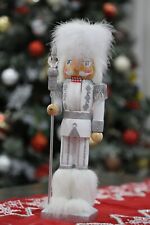 14 inches Handmade Christmas Nutcracker Decoration Soldier in White picture