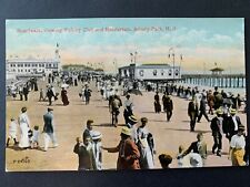 Postcard Asbury Park NJ - c1900s Boardwalk Showing Fishing Club and Natatorium picture