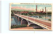 Lewiston PA - Pennsylvania - Juniata River Bridge And Plant - Postcard picture