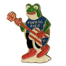 Vintage Puerto Rico Frog Guitar Travel Souvenir Pin picture