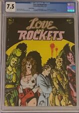 LOVE AND ROCKETS MAGAZINE #1 CGC 7.5 1987 SECOND PRINT, 1ST LUBA AND HOPEY GLASS picture