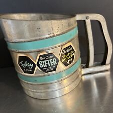 VTG Flour Sifter Foley Made USA Original Tags Sift Chine Green Silver Metal Work picture