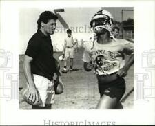 1988 Press Photo Coach and Student at Bonnabel High School Football Practice picture