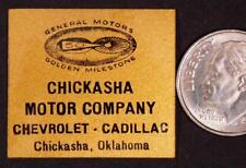 1940's-50's Chickasha Motor Co Chevrolet & Cadillac GM Matchbook Art Proof MBa1 picture