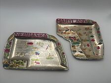 1950’s Vintage State Souvenir Ashtrays Lot of 2 Maryland And Nebraska picture