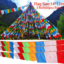 Tibetan Buddhist Prayer Flags 60PCS Outdoor Meditation Traditional 11x14 inches picture