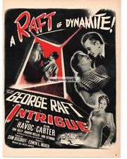 1948 INTRIGUE George Raft June Havoc Vintage Movie Promo Print Ad picture