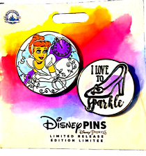 2022 Disney Park Princess Limited Release 2 Pin Set Cinderella I Love To Sparkle picture