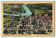 1949 Aerial View Brownsville Texas TX Matamoros Mexico Vintage Antique Postcard picture