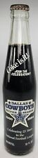 Vtg Coca-Cola Dallas Cowboys 25th Anniversary Silver Season 10oz Bottle Unopened picture