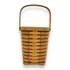1996 Longaberger Accents Tri-Color Basket With Handle And Plastic Liner picture