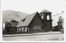 RPPC Downtown Chelan WA Historic Saint Andrews Episcopal Log Church Ellis Photo picture