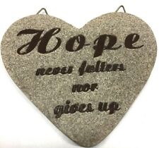 Inspirational Heart Hanging Plaque HOPE 3x3” Resin Ornament Christmas Valentine picture
