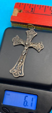 Older Sterling Silver Chapel Cross Religious Pendant Crucifix picture