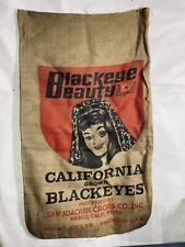 Vintage Blackeye Beauty Burlap Seed  Sack Wasco California Great Graphics GA29 picture