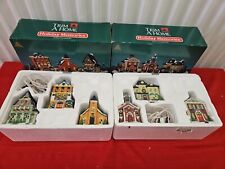 Trim a Home Holiday Memories 6 porcelain houses Kmart Vtg 1996 Cords Pre-owned  picture