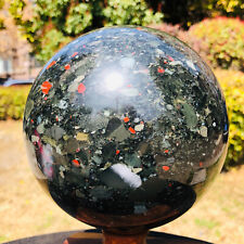 8.69lb Natural African blood stone ball crystal Quartz polished Sphere Reiki picture