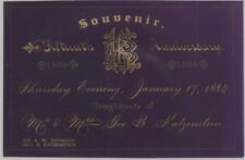 California 1884 Rare Purple Tinted Celluloid Wedding Anniversary Souvenir Card picture