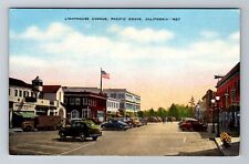 Pacific Grove CA-California, Lighthouse Avenue, Advertising, Vintage Postcard picture