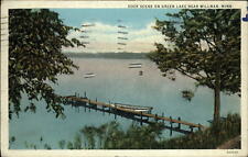 Green Lake boat dock ~ Willmar Minnesota ~ 1931 postcard picture
