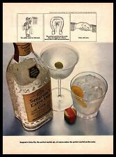 1967 Seagram's Extra Dry Gin Perfect Martini Glass Olive Ice Vintage Print Ad picture