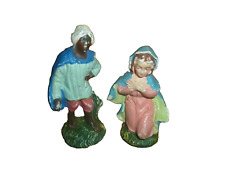 Vintage 2 piece Nativity Italy Hand Painted Christmas Figurine picture