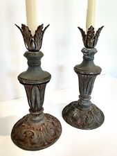 Antique  Candle Sticks Decorative Iron/Bronze/Brass  Engravings picture