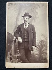 Seattle Washington WA Handsome Man In Hat Antique Cabinet Photo picture