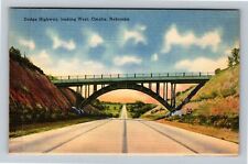 Omaha NE-Nebraska, Dodge Highway Looking West Vintage Souvenir Postcard picture