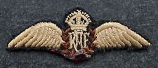 Genuine WW2 RAF Royal Air Force Pilots Early Padded Cloth Wing Badge picture