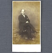 CDV Card Studio Portrait Photo Mounted on Cardboard Unknown Gentleman Seated picture