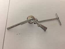 G33 Broken Shotgun Tie Pin and Chain english pewter handmade in sheffield picture