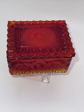depression glass Amberina trinket box vintage antique1920-30’s Sandwich Box picture