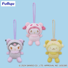 My Melody Kuromi Pompompurin SET 3 Mocomoco Panda Mascot 9cm Furyu Sanrio PSL picture