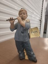 Spain Nadal Gres Boy Clown Playing Flute Figurine With Tags  picture