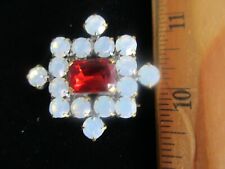 Gorgeous Czech Vintage Glass Rhinestone Button   Frosted w/c Amber picture
