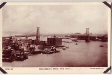 WILLIAMSBURG BRIDGE NEW YORK CITY RPPC A REAL ROTARY PHOTO ON RAJAR BROMIDE CARD picture