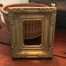 Antique 19th Pressed Brass and Wood Miniature Picture Portrait Frame picture