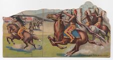 1900s INDIANS on the WAR PATH Die Cut PAPER TOY Lion COFFEE K31 Die Cut Card picture