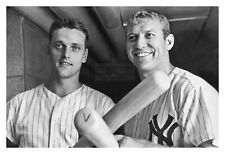 MICKEY MANTLE & ROGER MARRIS HOLDING BATS NEW YORK YANKEES 4X6 BASEBALL PHOTO picture
