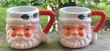 Set of  2 Vintage 1980’s Santa Claus Cocoa/Coffee Mugs picture