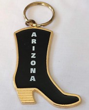 Vintage Souvenir Keyring ARIZONA COWBOY’S BOOT Keychain COW BOY Gold tone 4 1/2