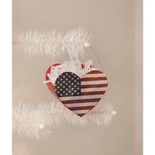 Bethany Lowe 4th Of July Patriotic Tin Heart Of Americana Bucket Ornament TF1234 picture