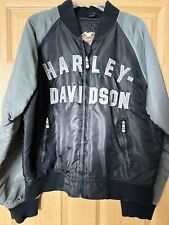 100th Anniversary HARLEY DAVIDSON Black Gray BOMBER Jacket Coat Nylon Size L picture