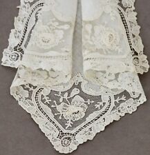 Antique Early French 1900s Extraordinary Bridal Lace Wedding Handkerchief 10