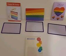 Lot Of 3 Vintage Sage Rainbow Cards And A Message Book With Happy Balloons Again picture